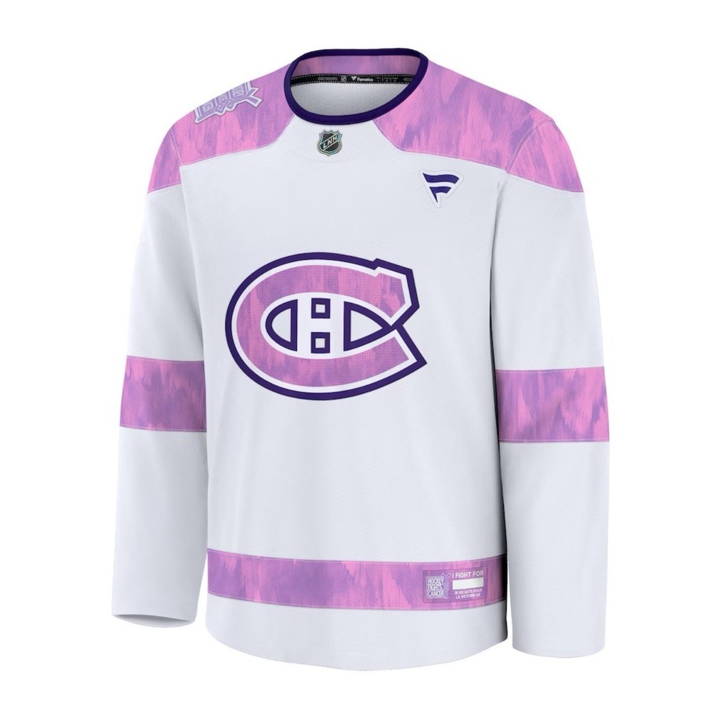 Montreal Canadiens Fanatics‎ Hockey Jersey Mens Size M Hockey Fights Cancer NEW